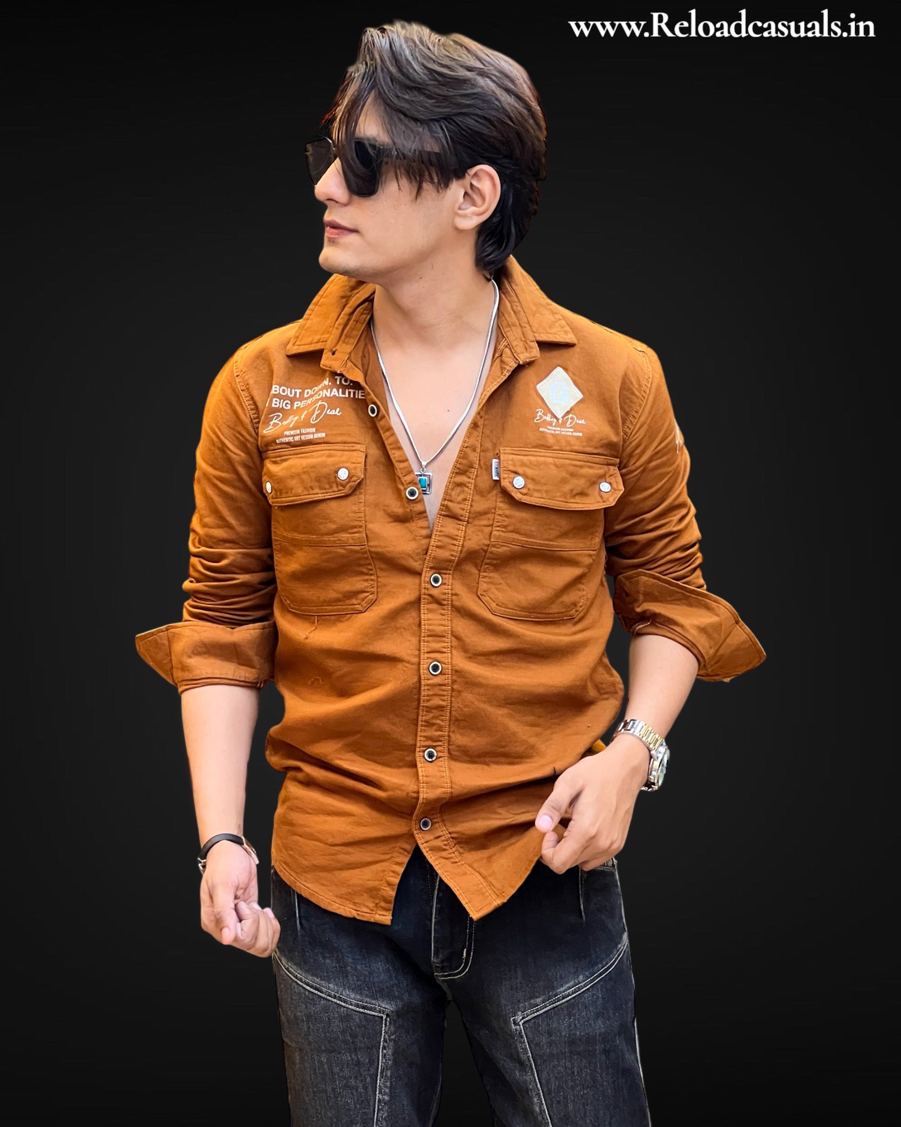 Casual Double Open Shirt Style Frocks Pakistani Party Black Double