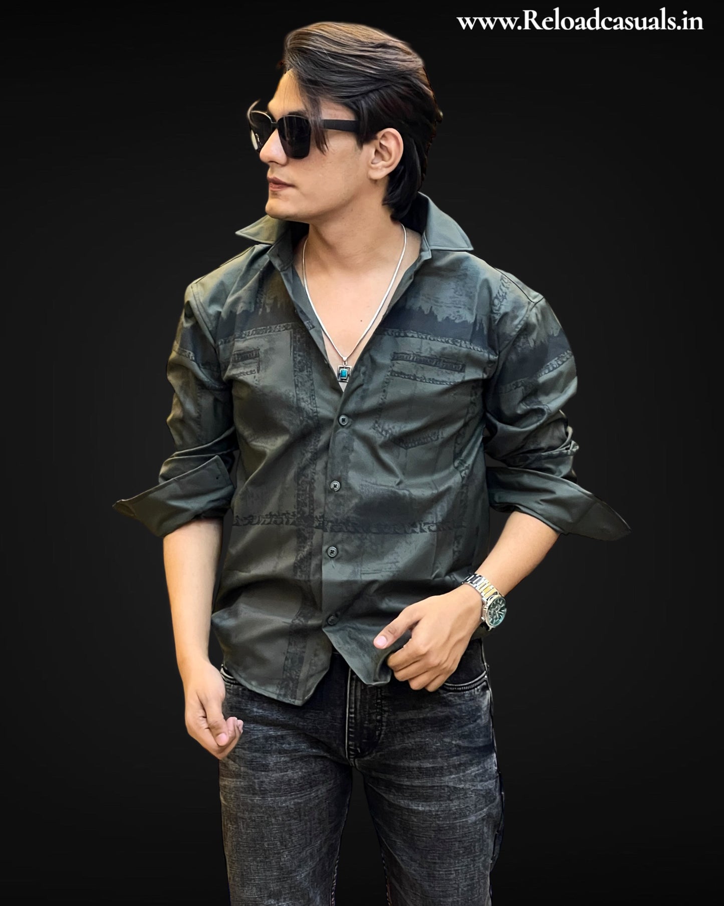 Shadow Print Casual Shirt