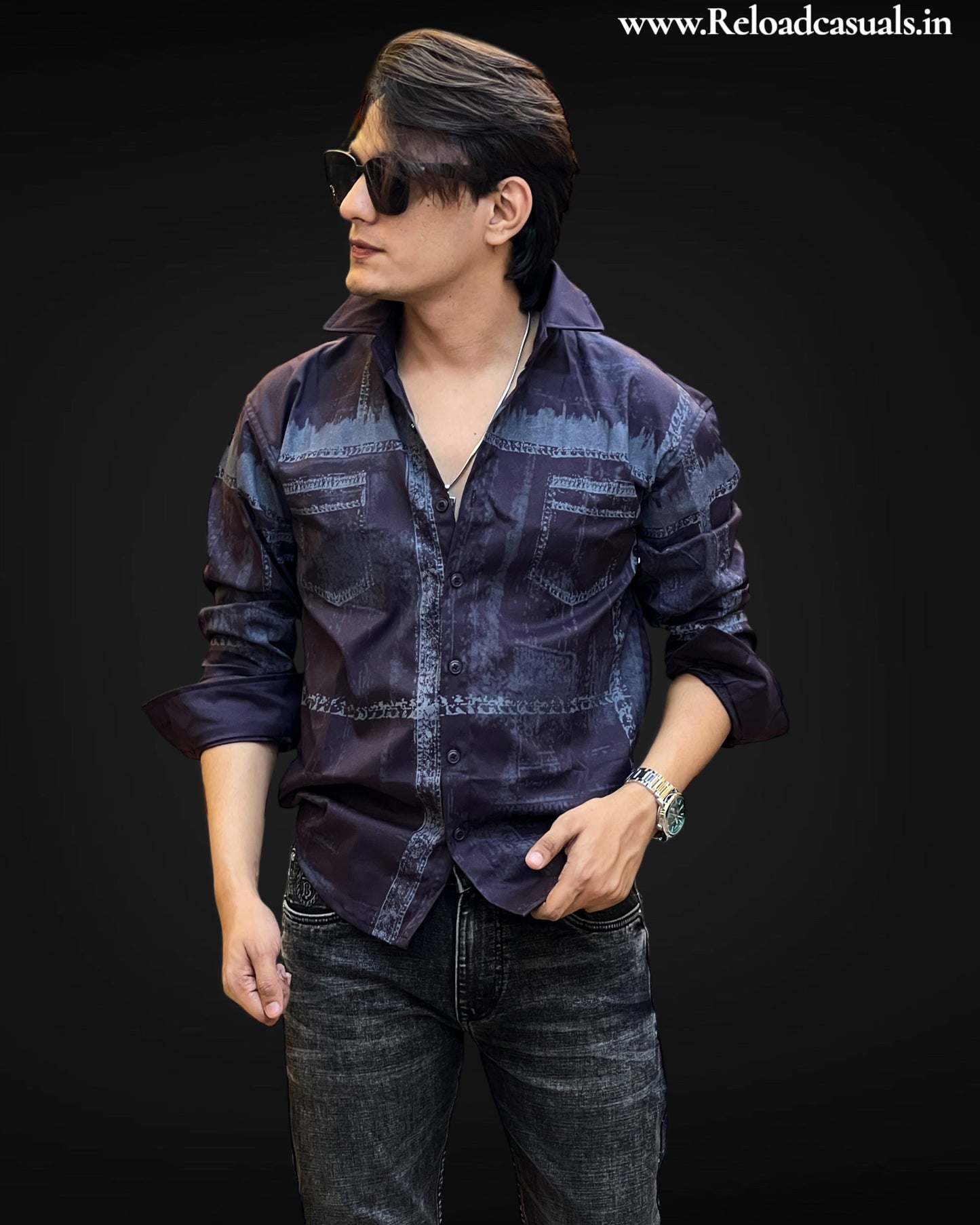 Shadow Print Casual Shirt