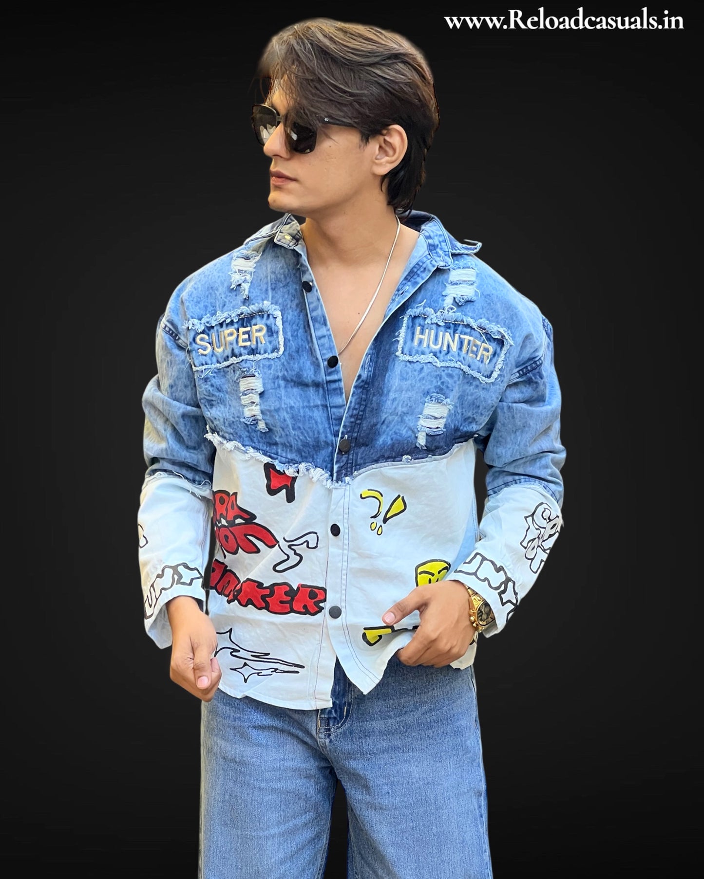 Super Hunter Dual-Tone Denim Shirt