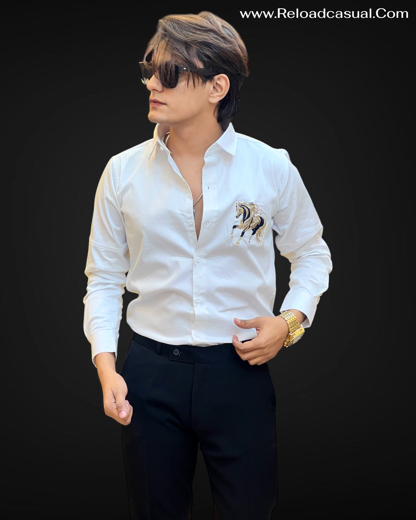 Gallant Horse Embroidery Shirt