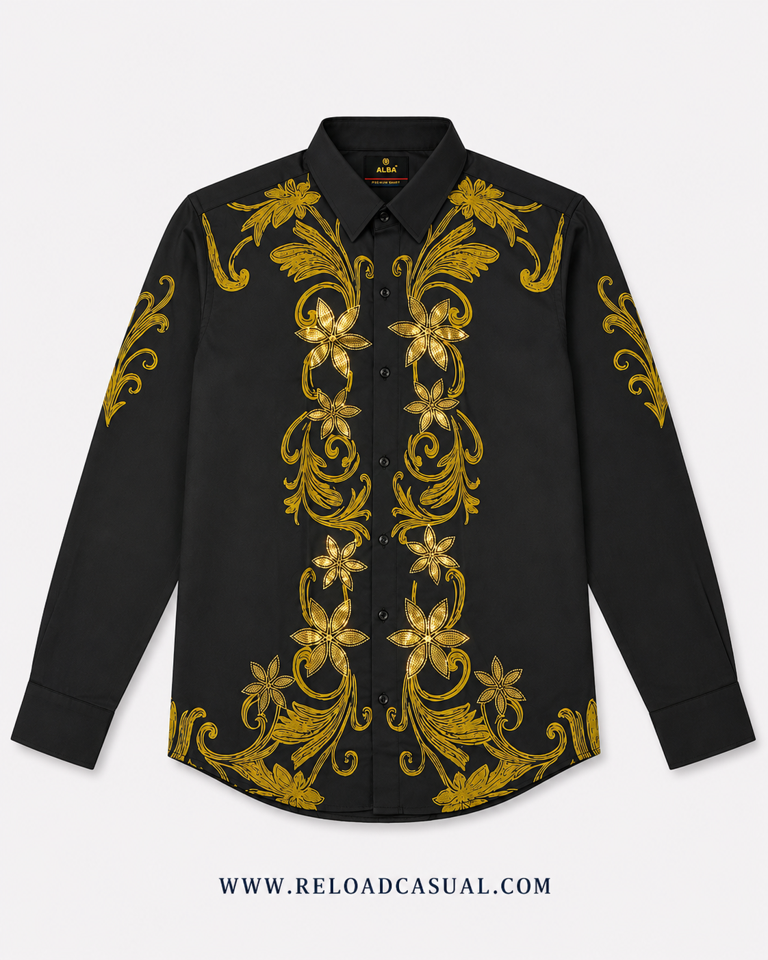 Gold Floral Paisley Shirt