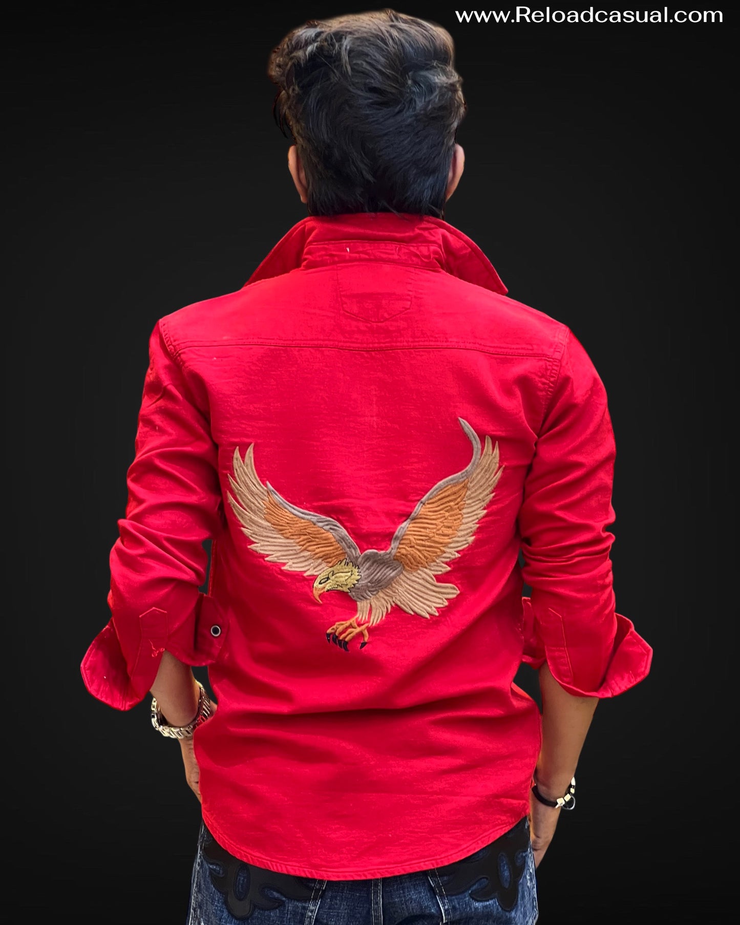 Sky Hunter Eagle Embroidered Shirt