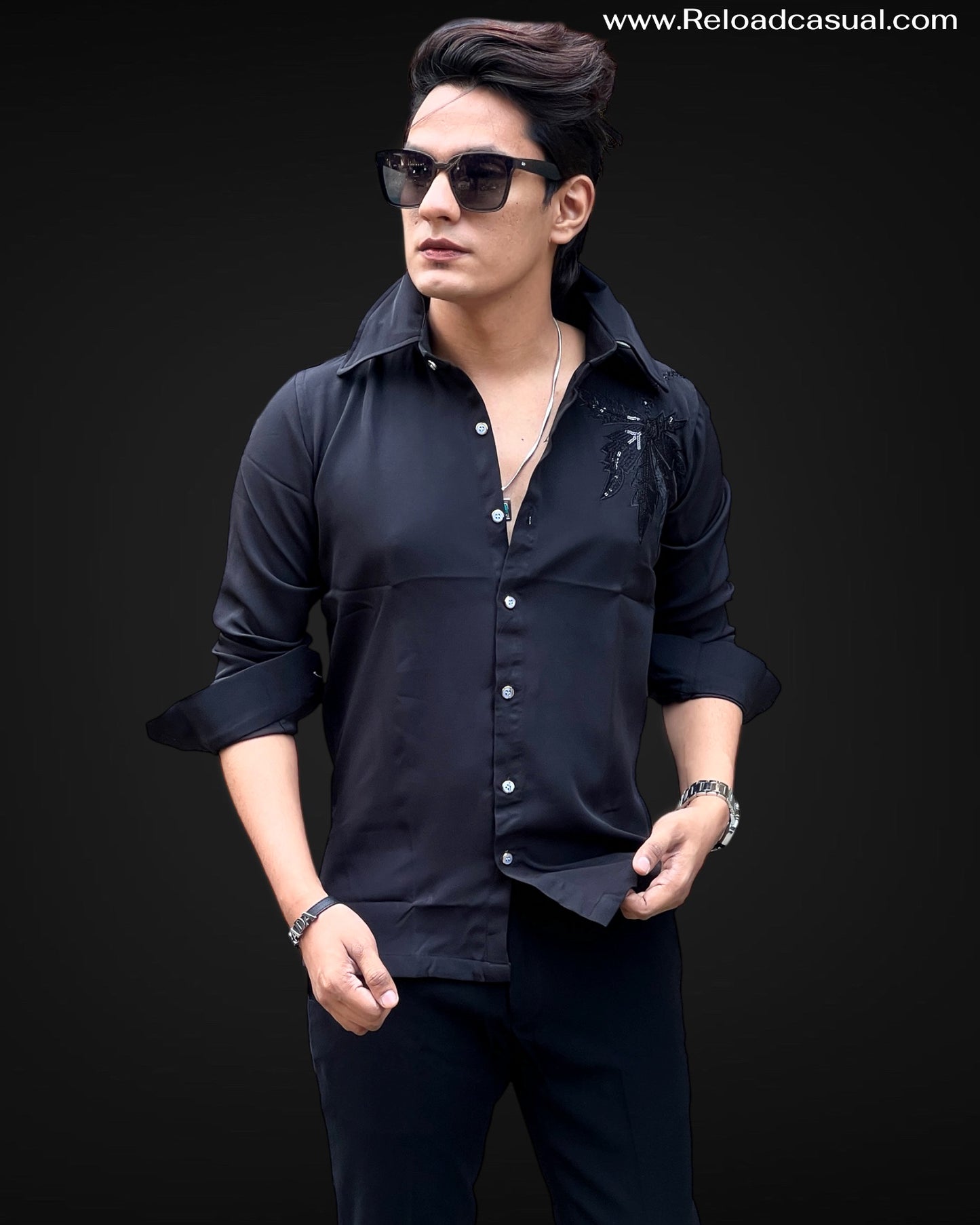 Leaf Embroidery Shirt