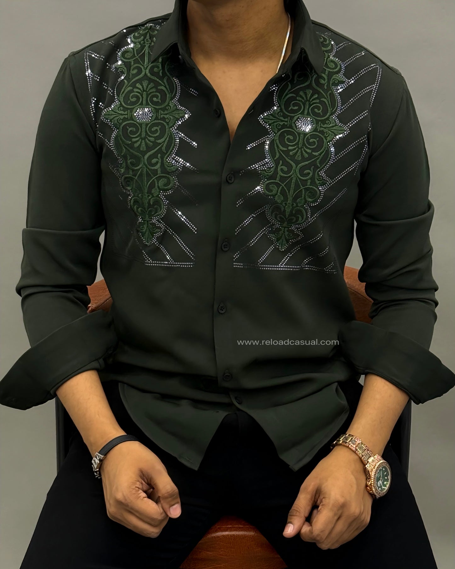 Stylish Lachka Floral Hand Work Designer Shirt