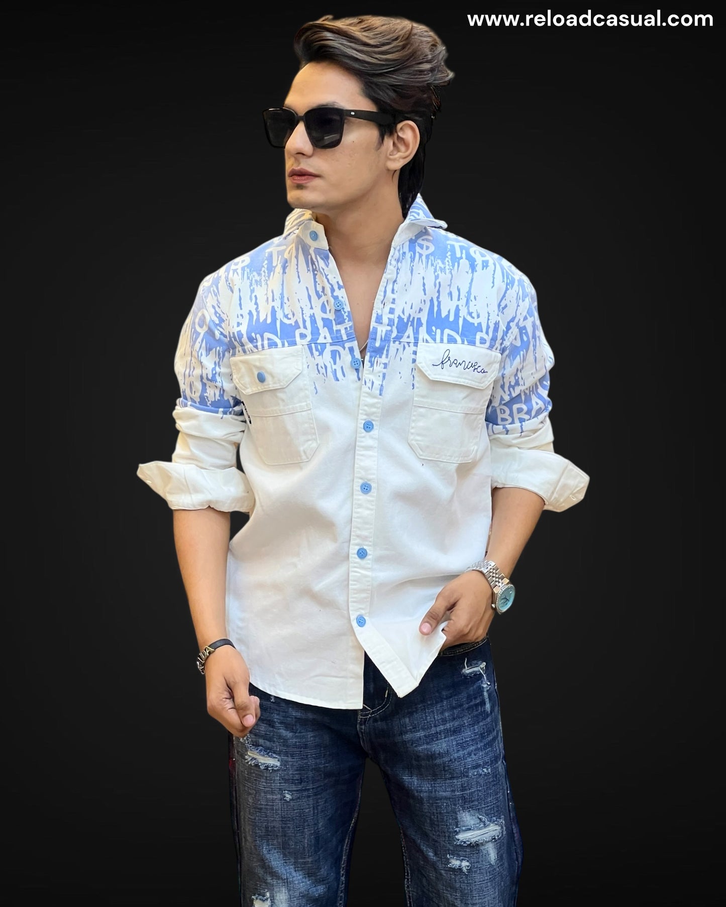 Graffiti Crest Dual Pocket Shirt