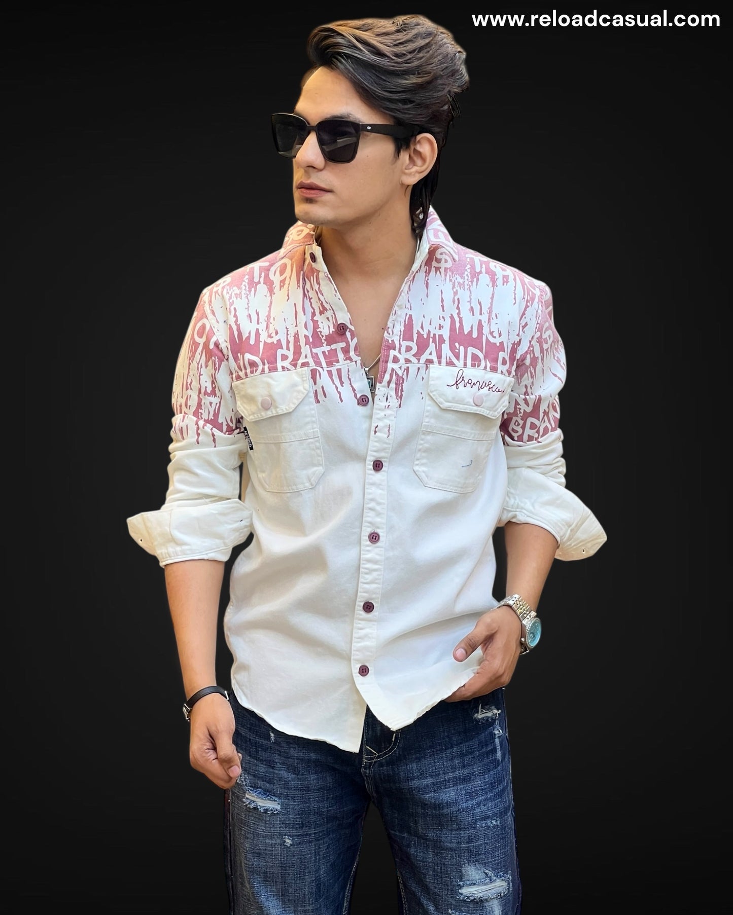 Graffiti Crest Dual Pocket Shirt