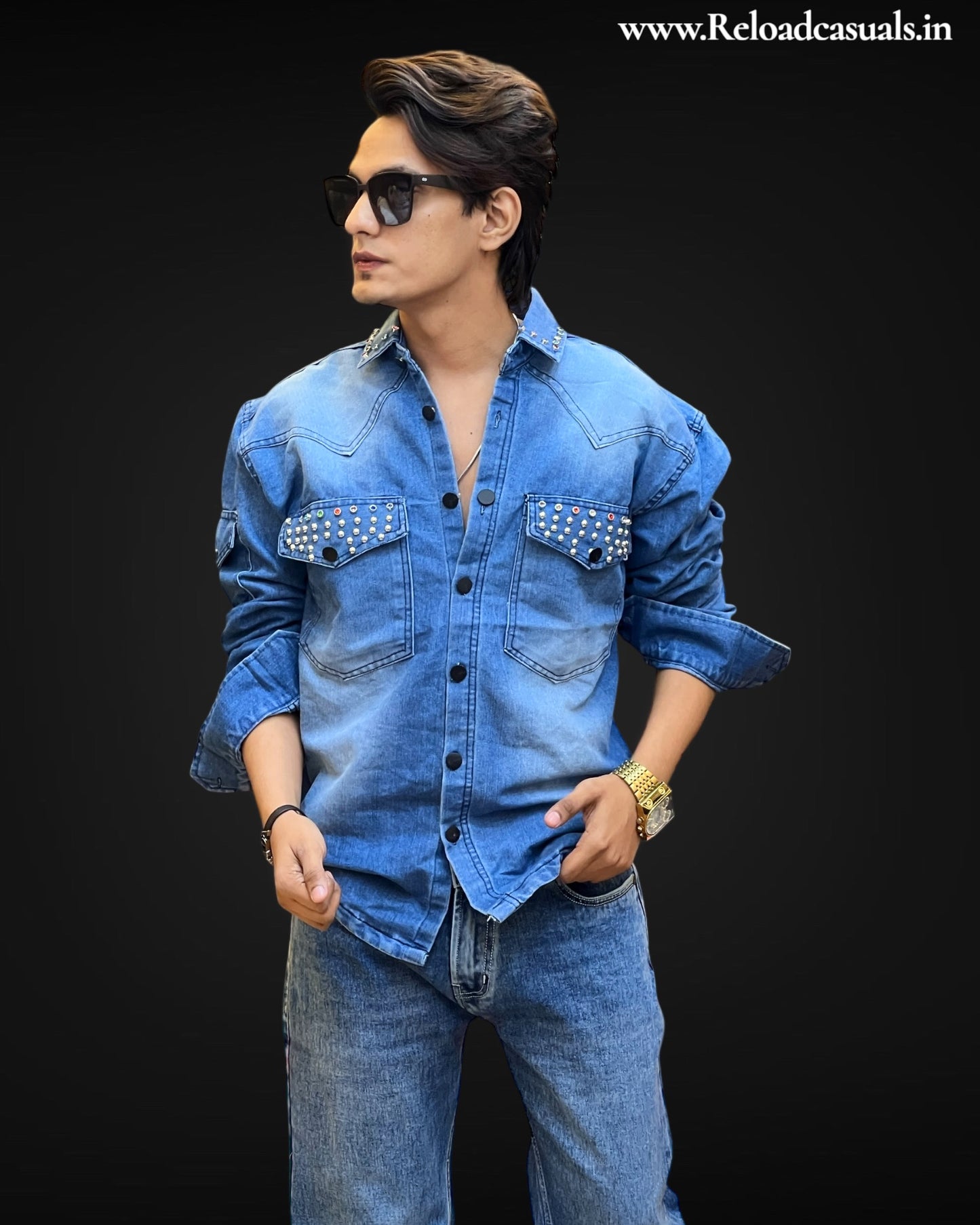 StudEdge Denim Shirt