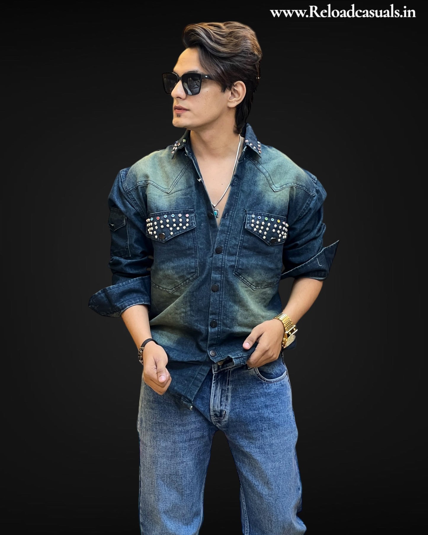 StudEdge Denim Shirt
