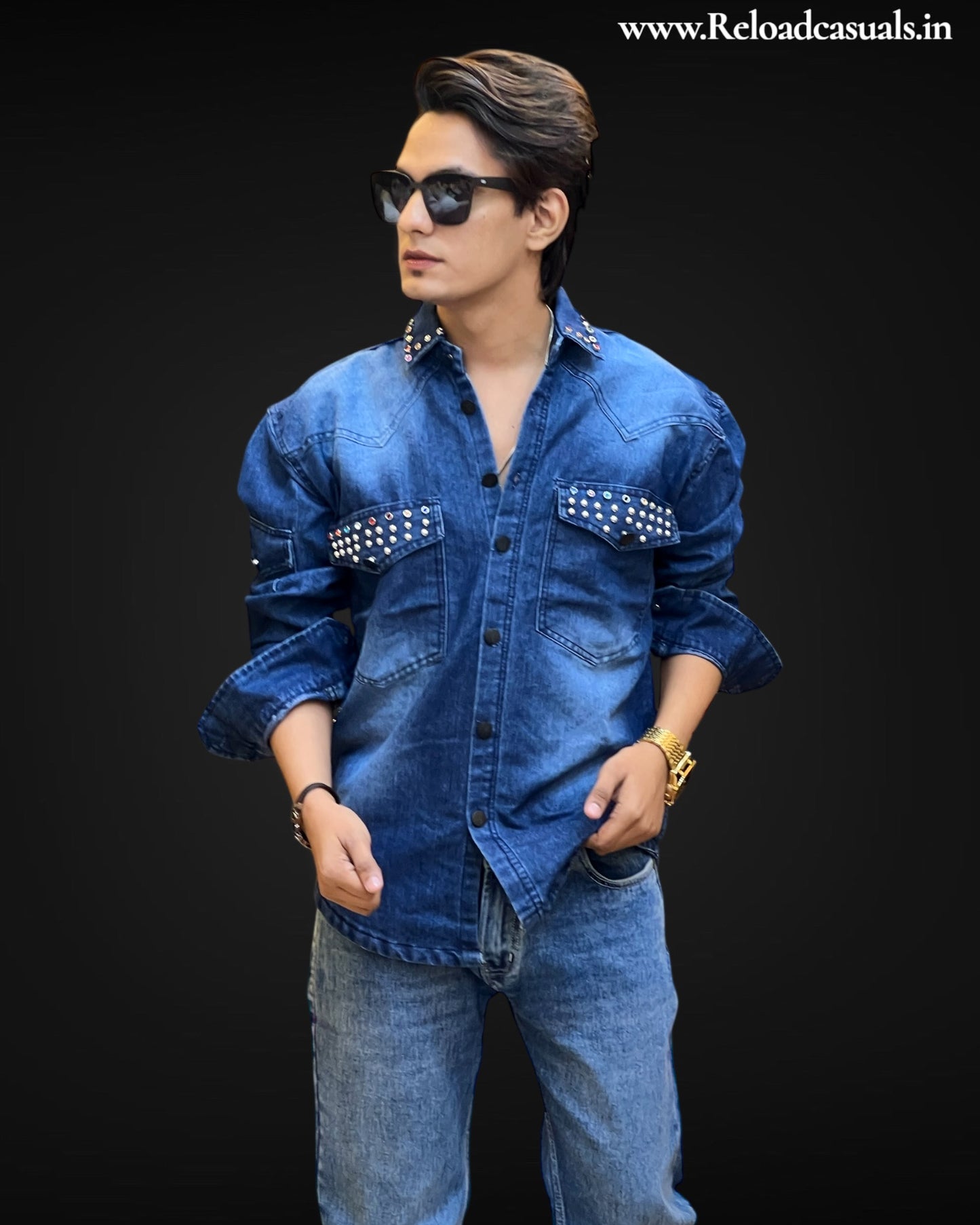 StudEdge Denim Shirt