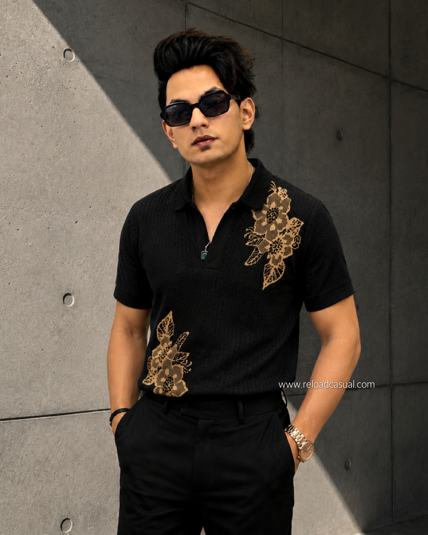 Lotus Floral Summer Mesh Knitted T Shirt