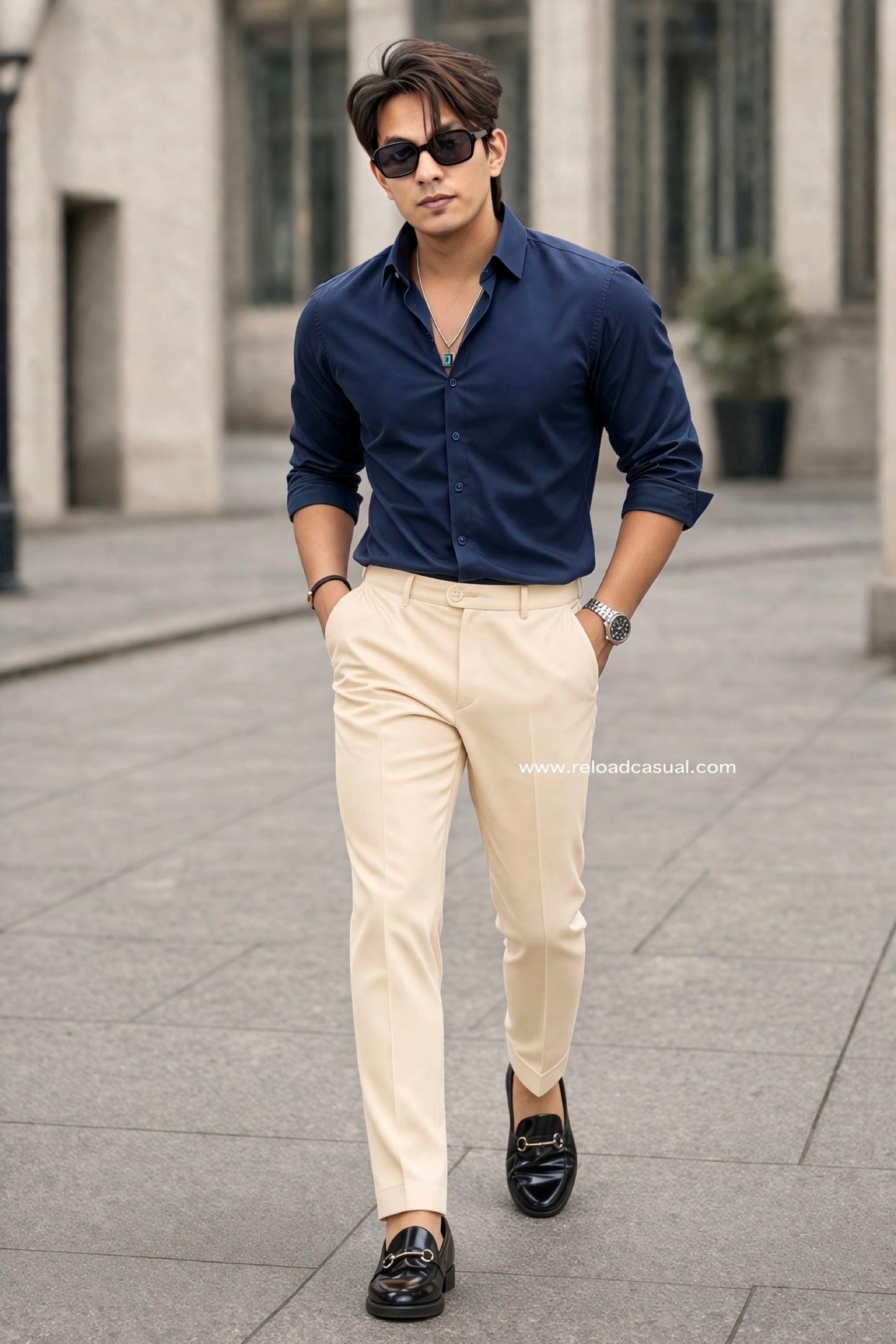 Matty Cotton Fabric Shirt & Adj Lycra Pant Combo