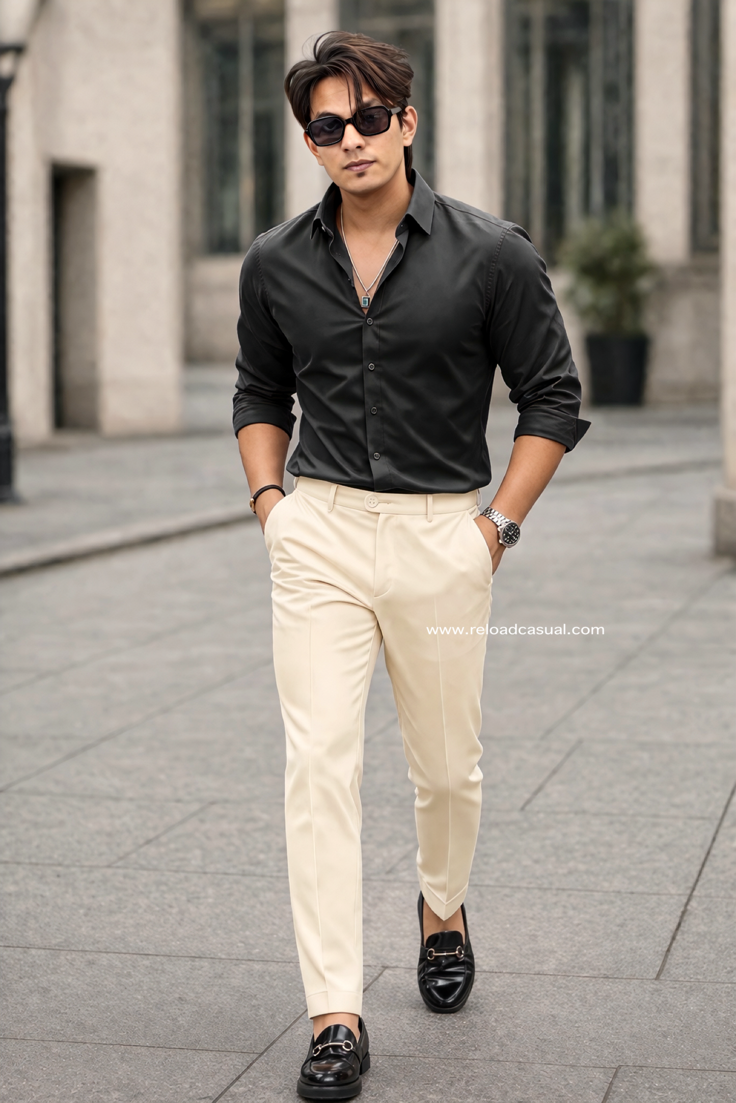 Matty Cotton Fabric Shirt & Adj Lycra Pant Combo