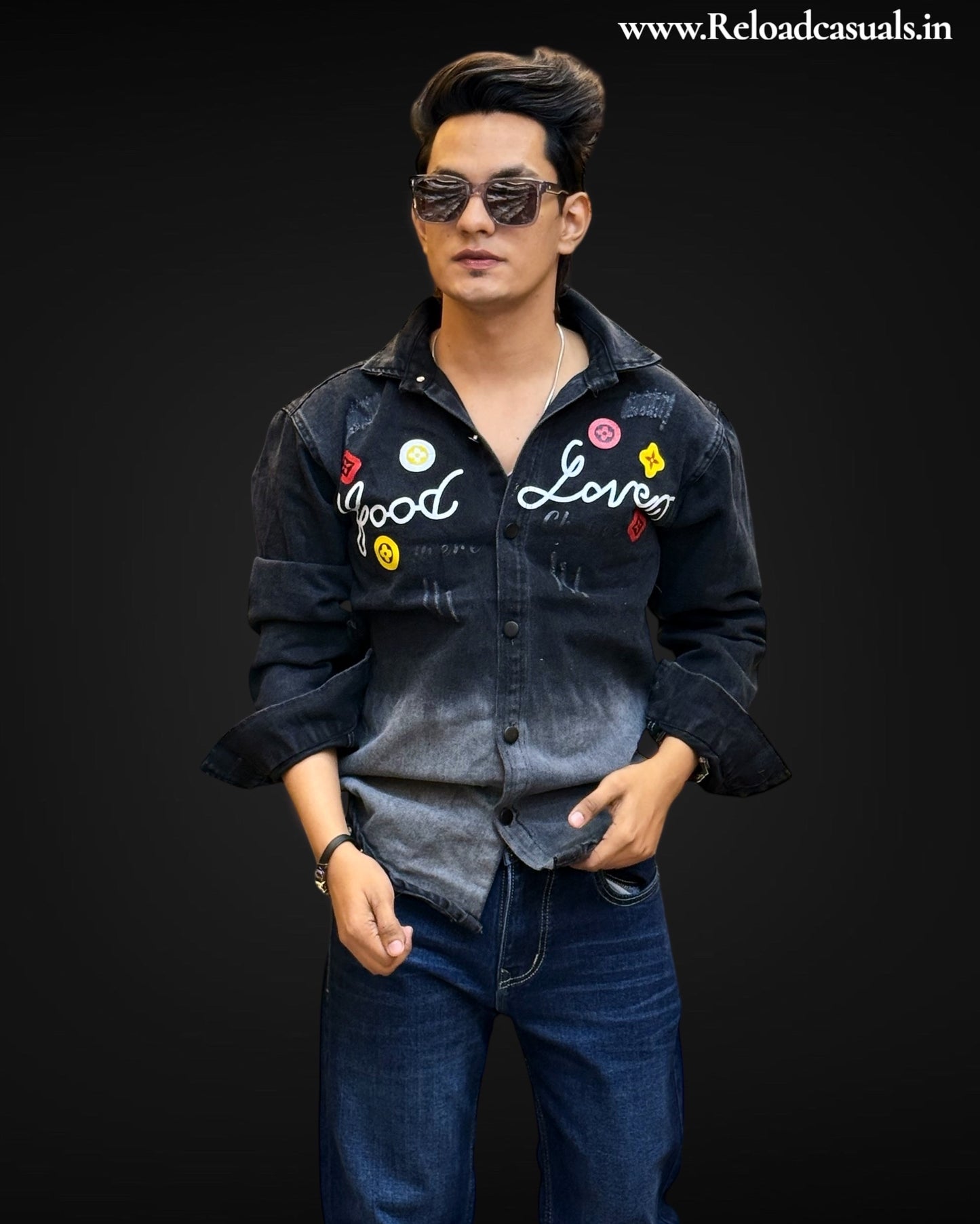Denim Dual-Tone Good Love Shirt