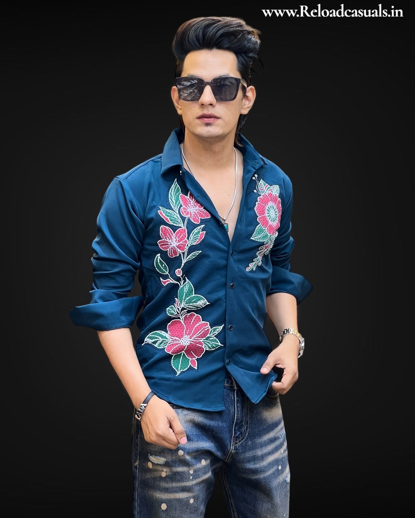 Botanical Royale Embroidered Designer Shirt