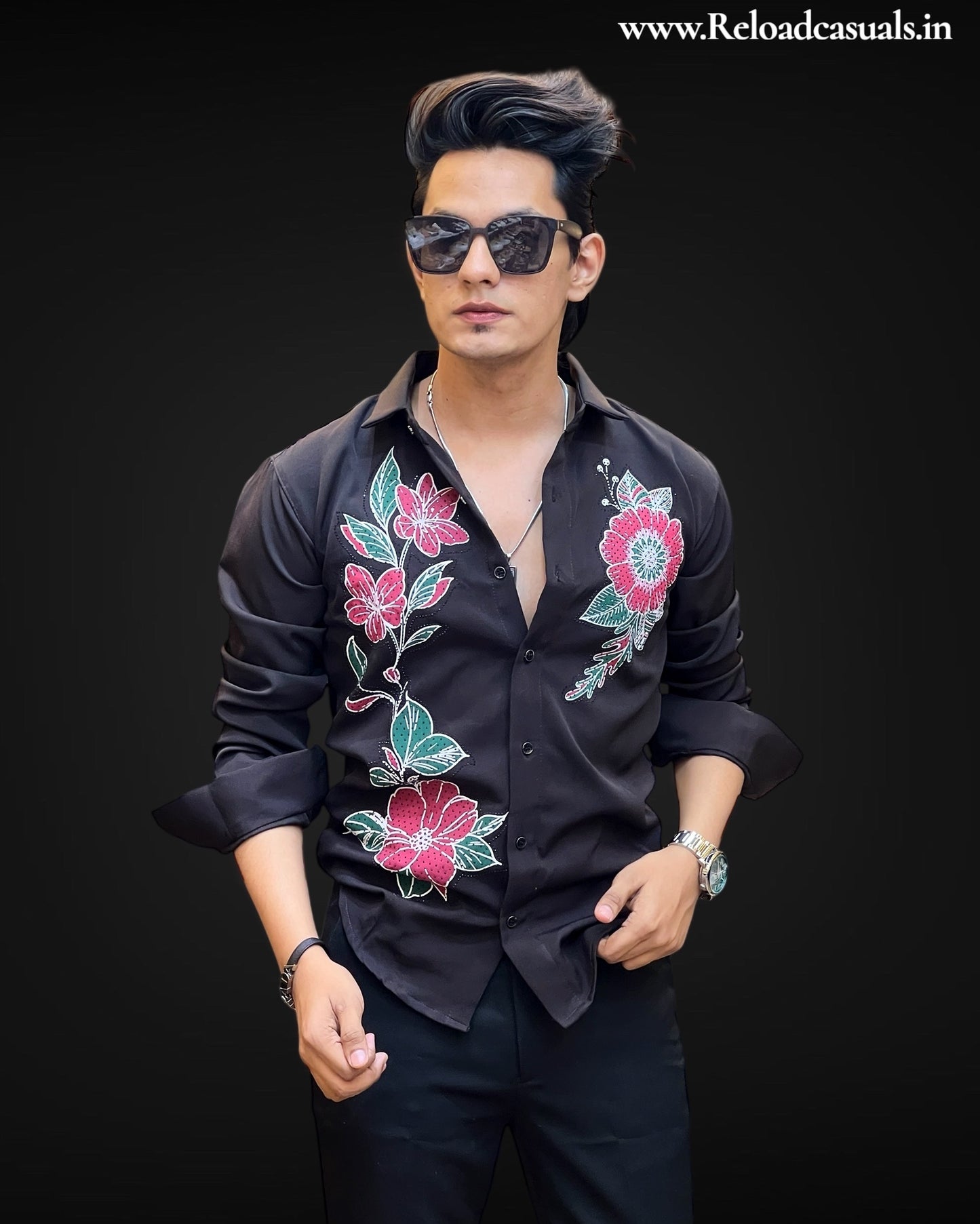 Botanical Royale Embroidered Designer Shirt