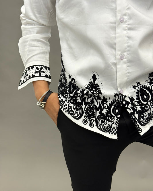 Border Velvet touch designer Shirt