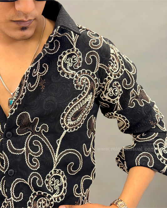 Self Designer fabric embroidery shirt