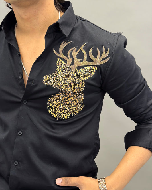 Crown Deer handmade Antler Design Shirt