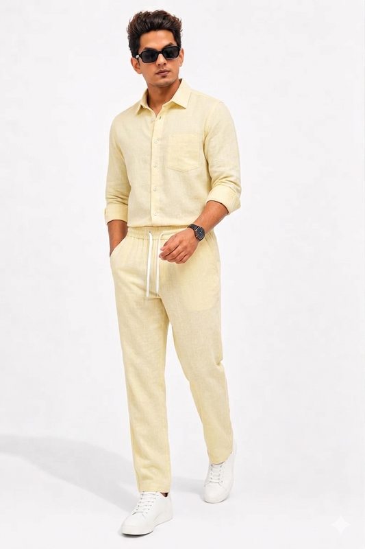 Summer Comfort Pocket Linen Tracksuit Set
