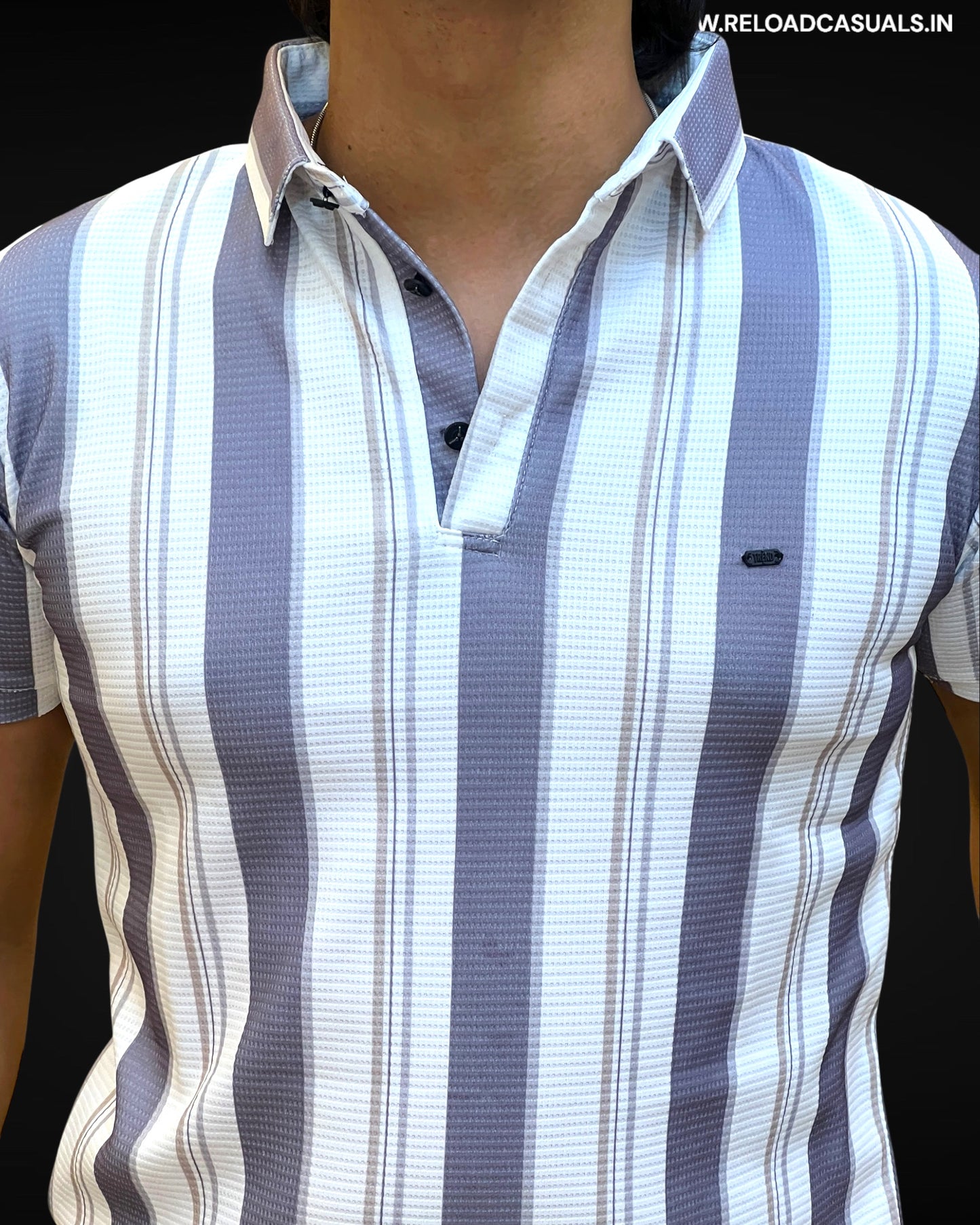 Men's Striped Polo T-Shirt