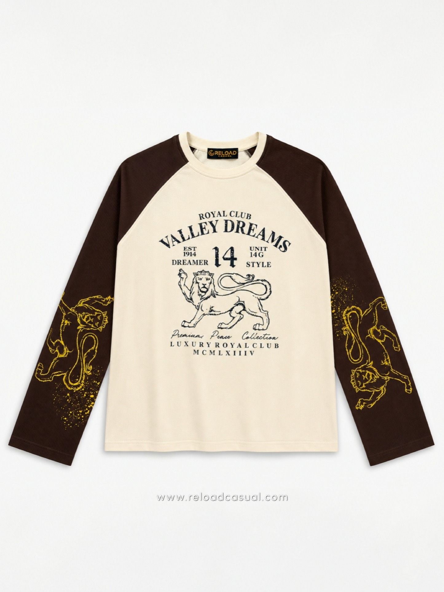 Valley Dreams Lion Waffle Knit Boxy Fit T-Shirt