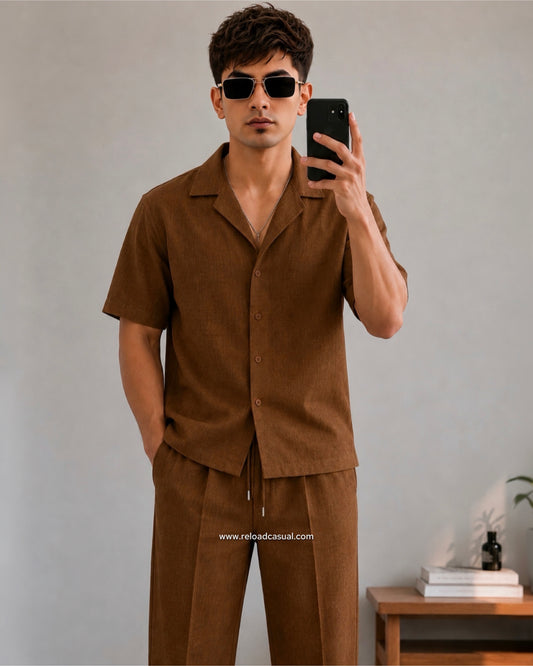 Men's Premium Slub Linen Cord-Set