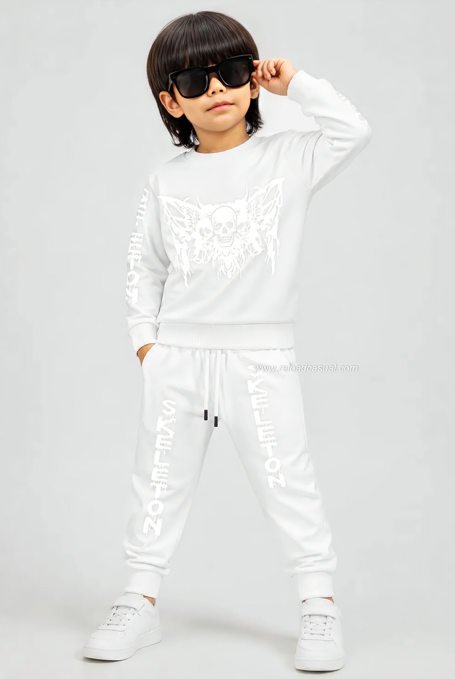 Kids Skull Print Tracksuit Set