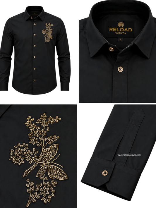 Elite Butterfly Floral Diamond Patch Lachka Shirt