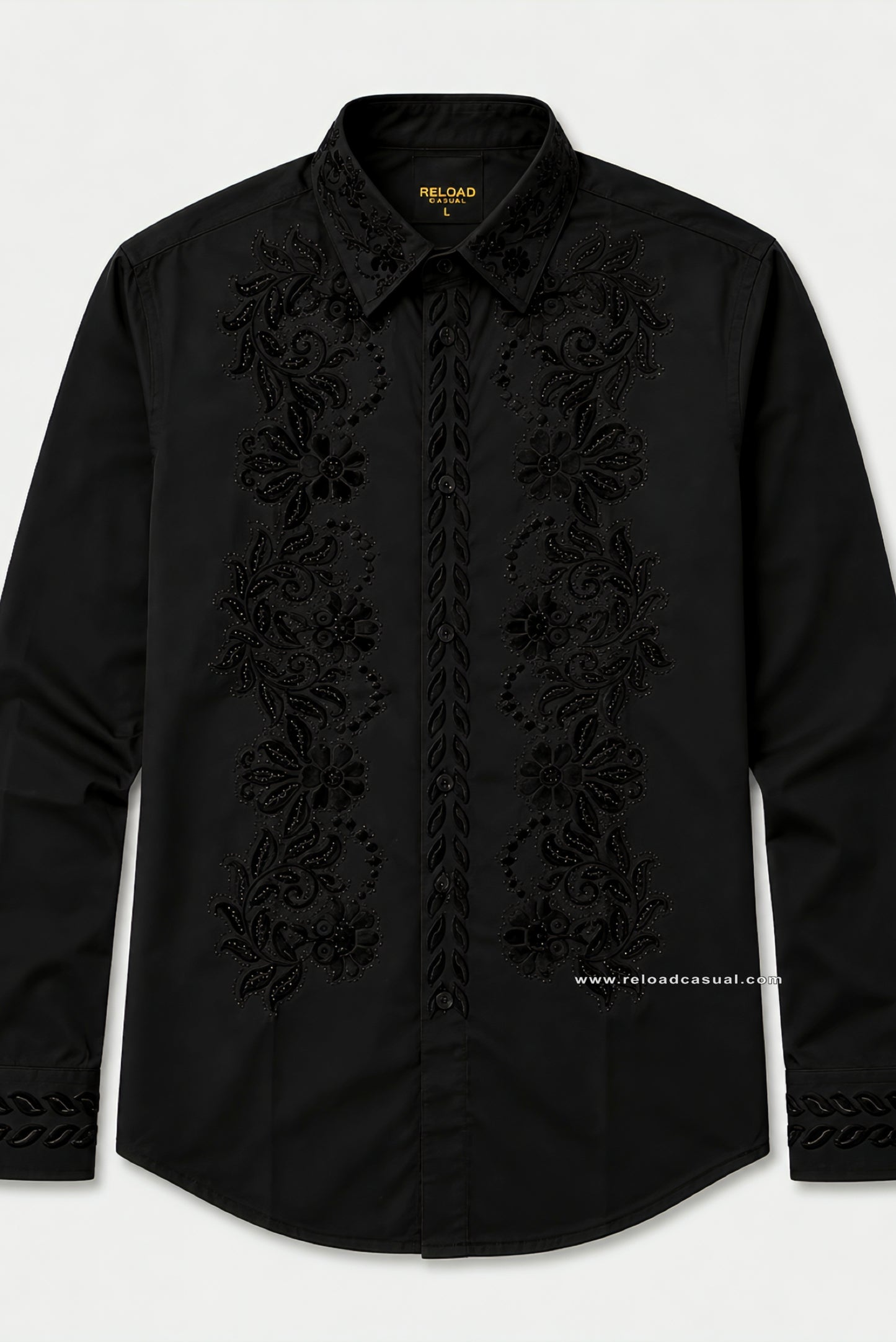 Floral Velvet Flocking Diamond Shirt