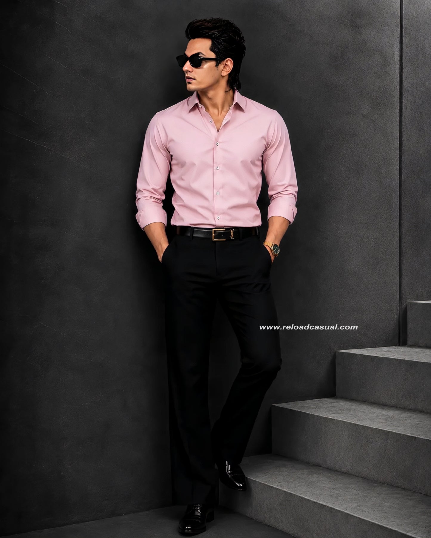Korean Style Lachka Slim Shirt & Bootcut Pant Set