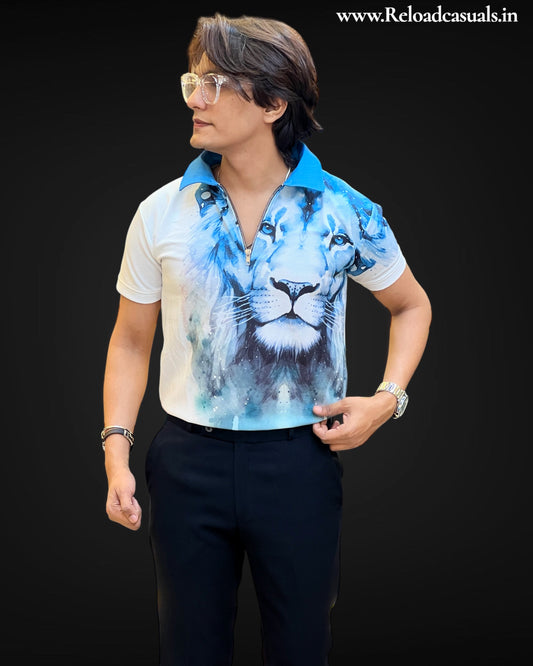 Lion Print Elegance T-Shirt