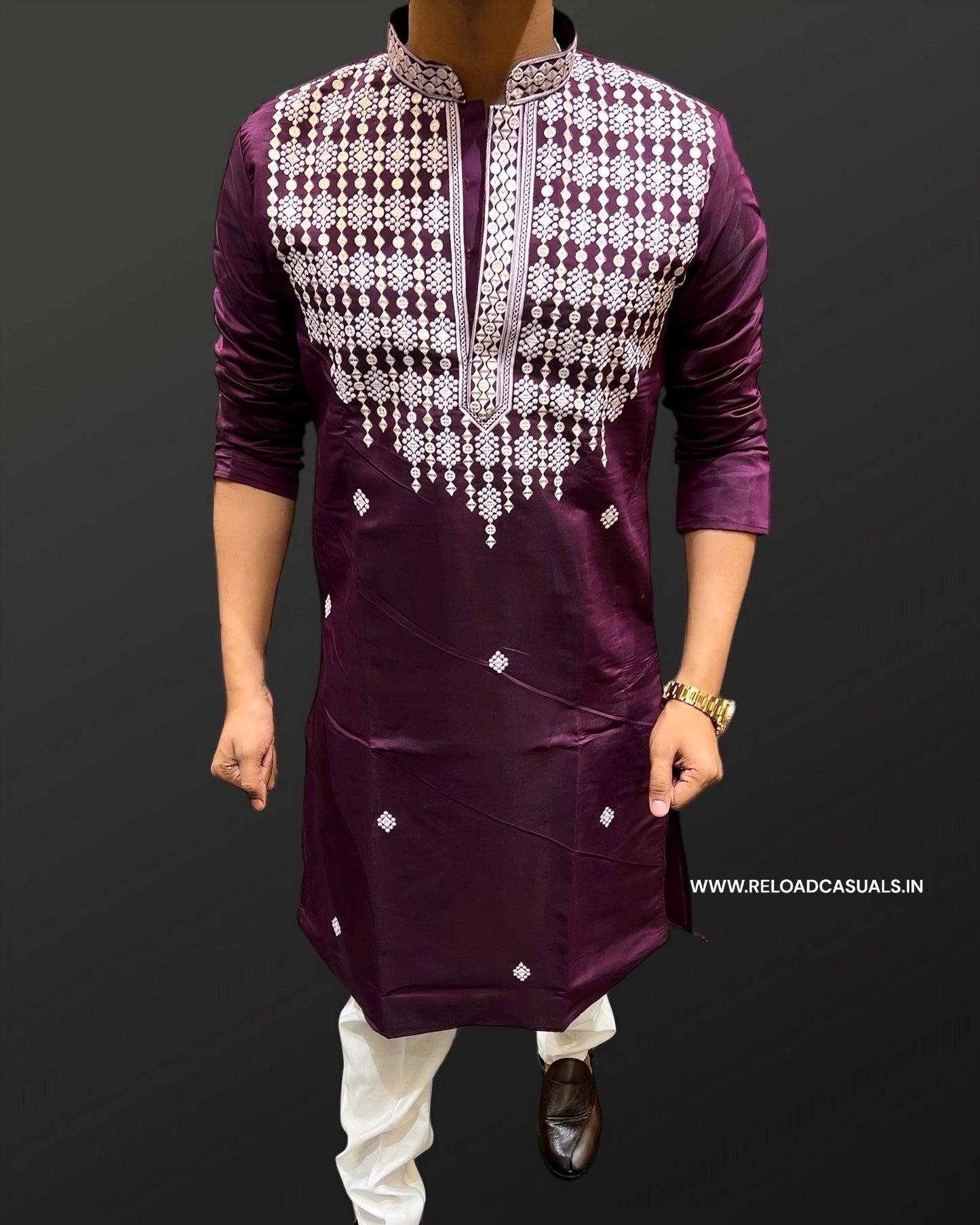 Embroidery Thread Work Kurta & Pyjama - Combo