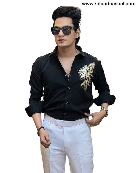 Golden leaf Embroidered shirt