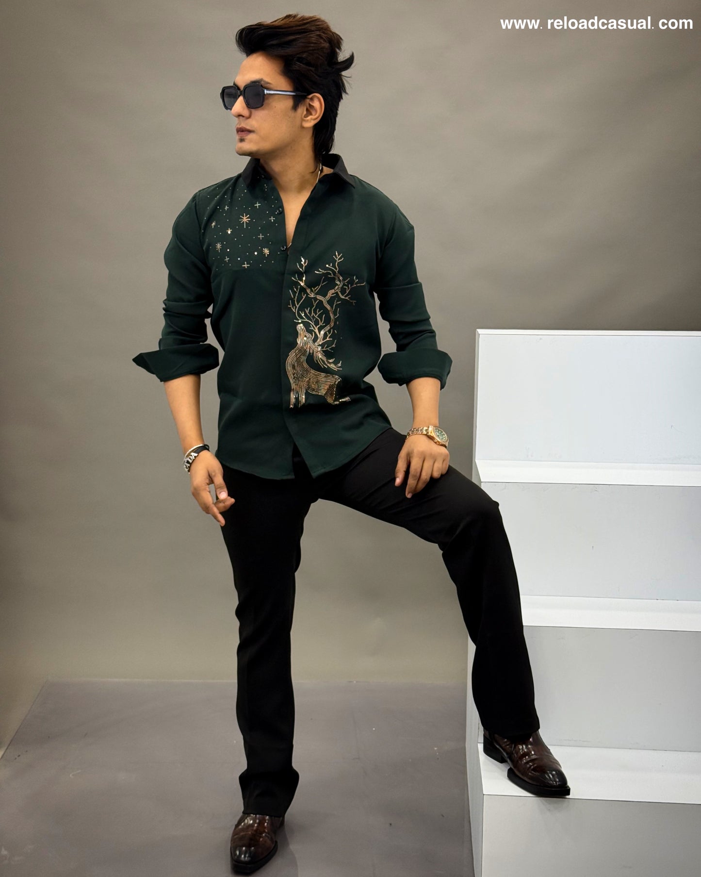 Premium Statement Deer Sequence Shirt
