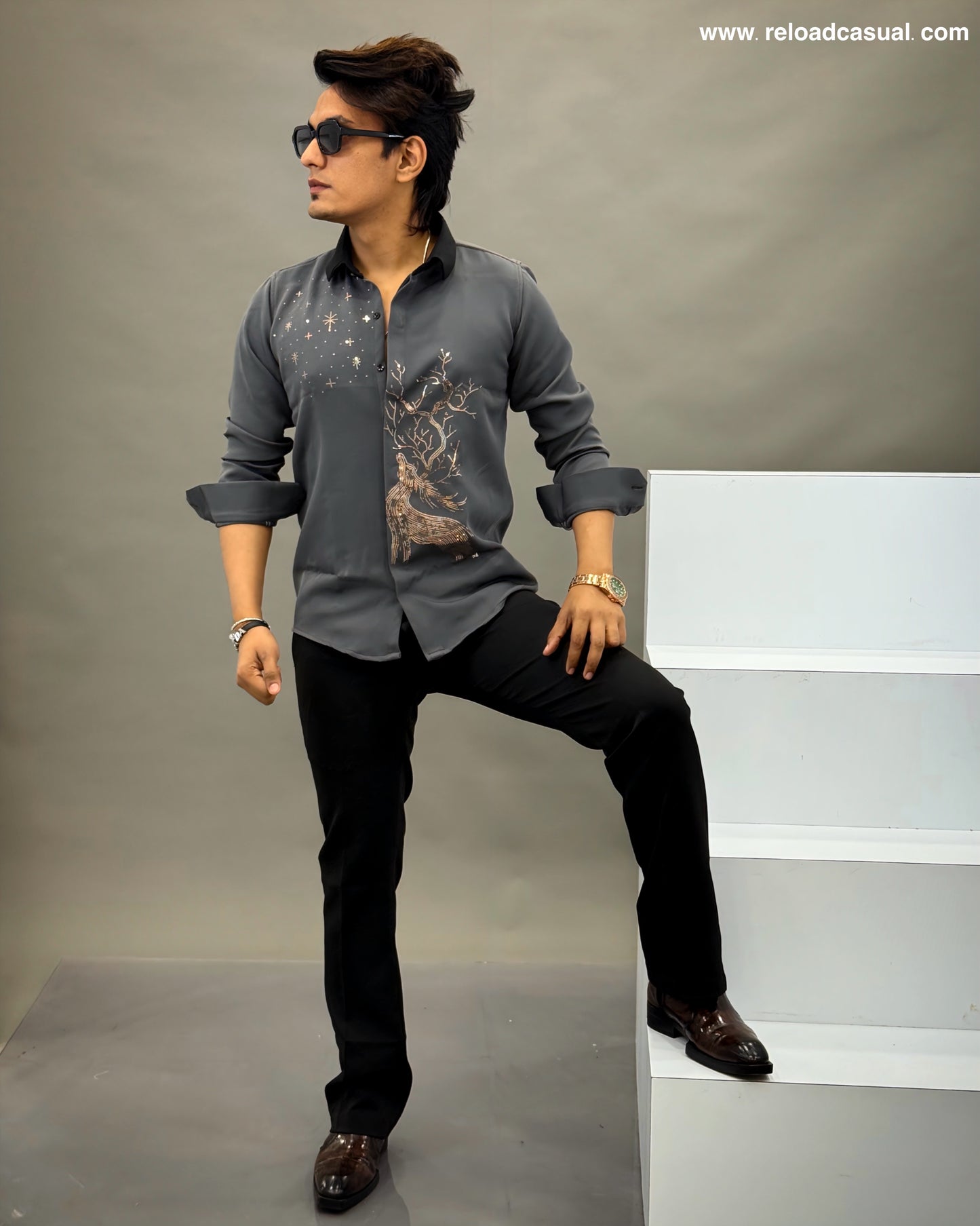 Premium Statement Deer Sequence Shirt