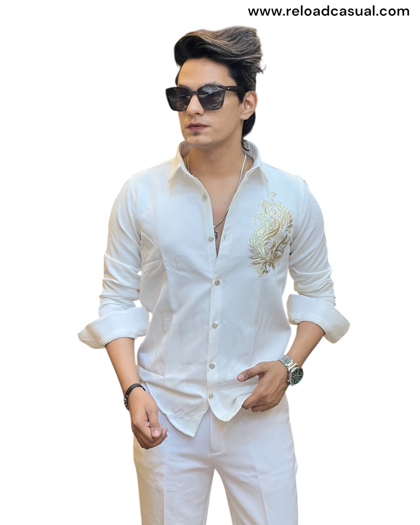 Signature Gold Embroidered shirt