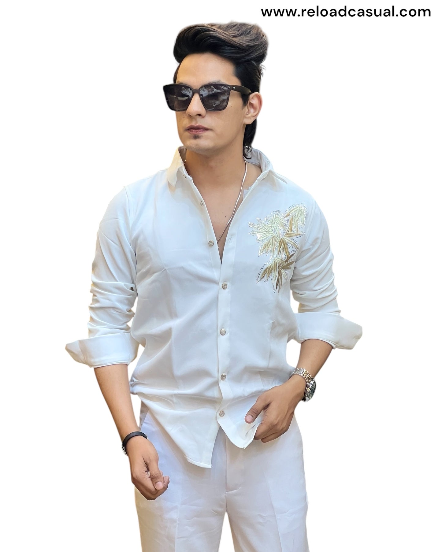 Golden leaf Embroidered shirt