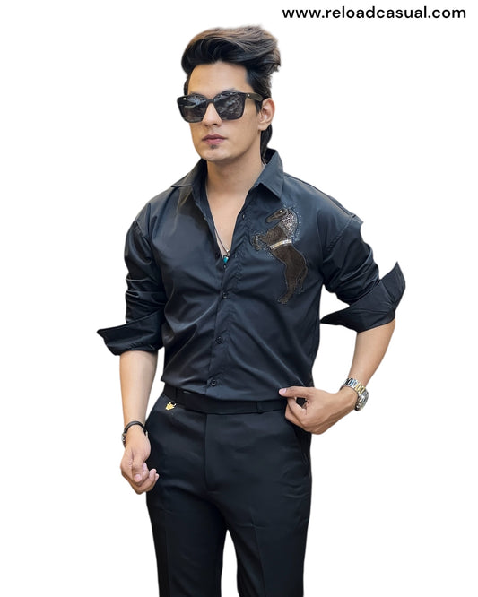 Power Stallion Slim Fit Party Shirt