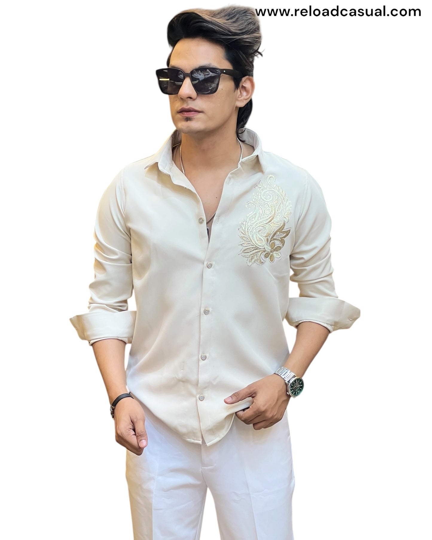 Signature Gold Embroidered shirt