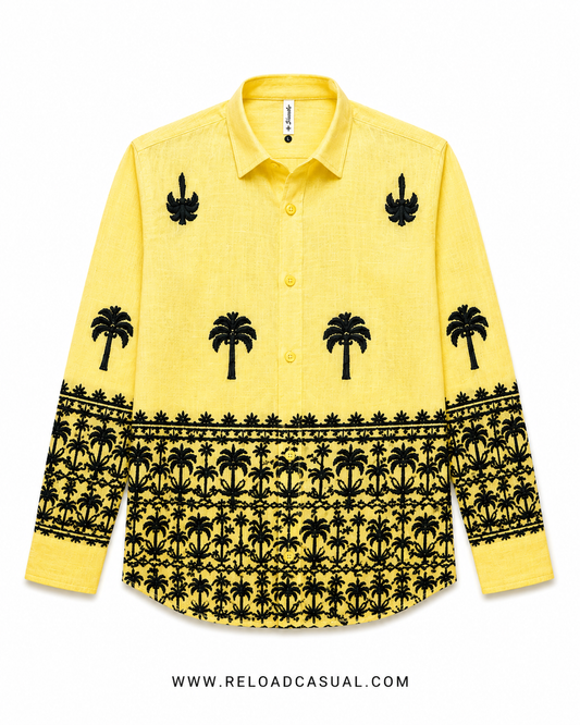 Tropical Elegance Embroidered Linen Shirts