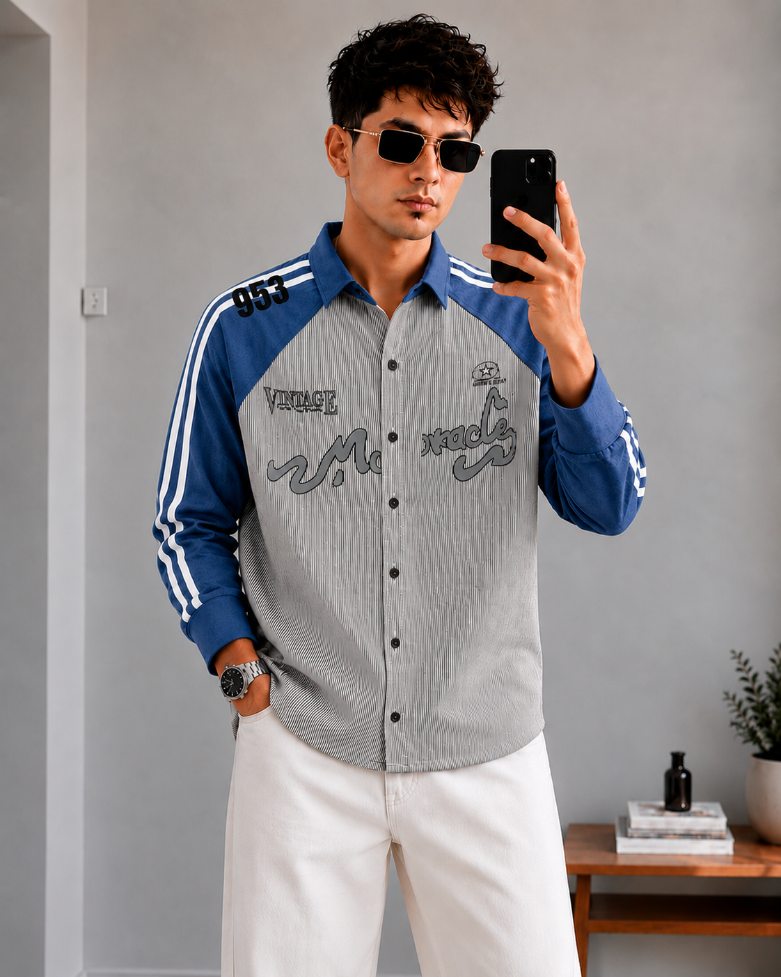 Vintage Pinstripe Denim Shirt