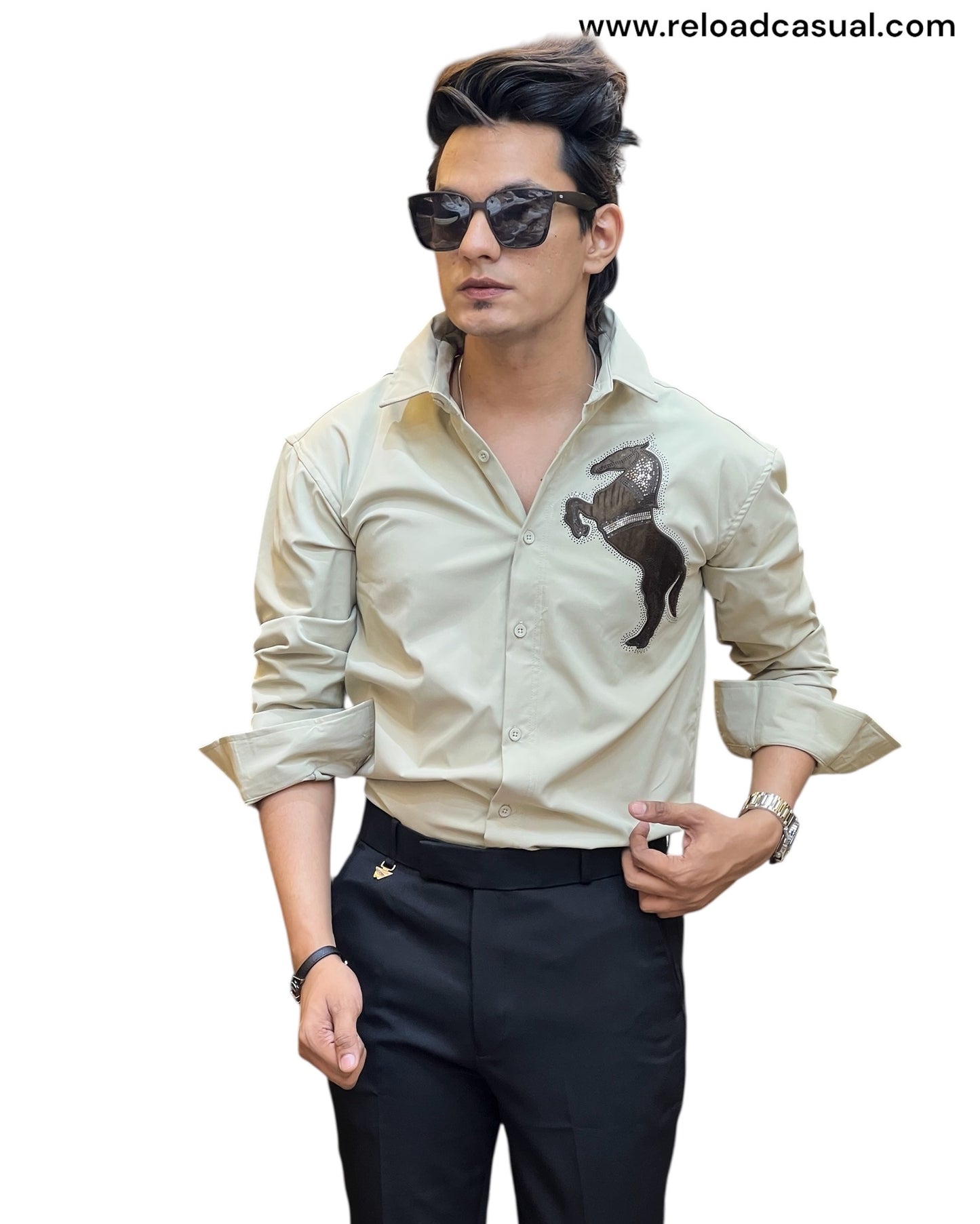 Power Stallion Slim Fit Party Shirt