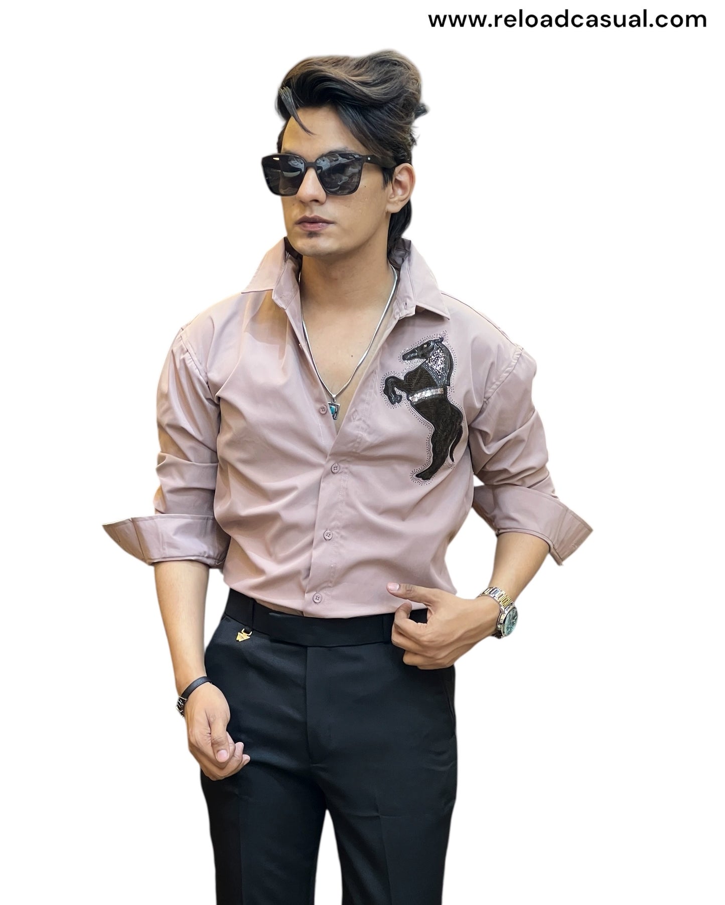 Power Stallion Slim Fit Party Shirt