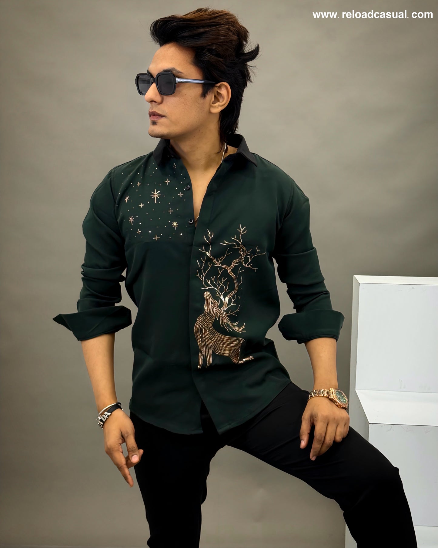 Premium Statement Deer Sequence Shirt