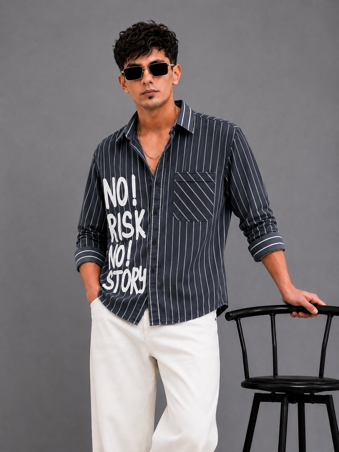 Back Off Striped Casual Shirt
