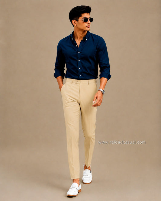 Men's Breathable Shirt + Modern Slim Fit Lachka Pant Combo