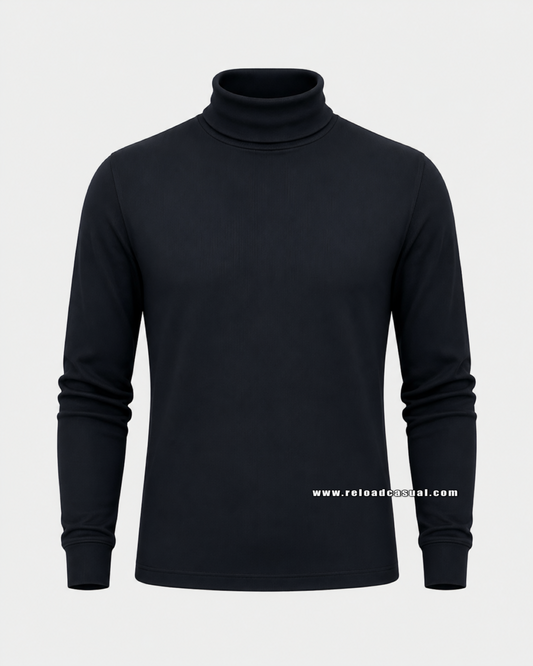 Ribbed Turtleneck T-Shirt