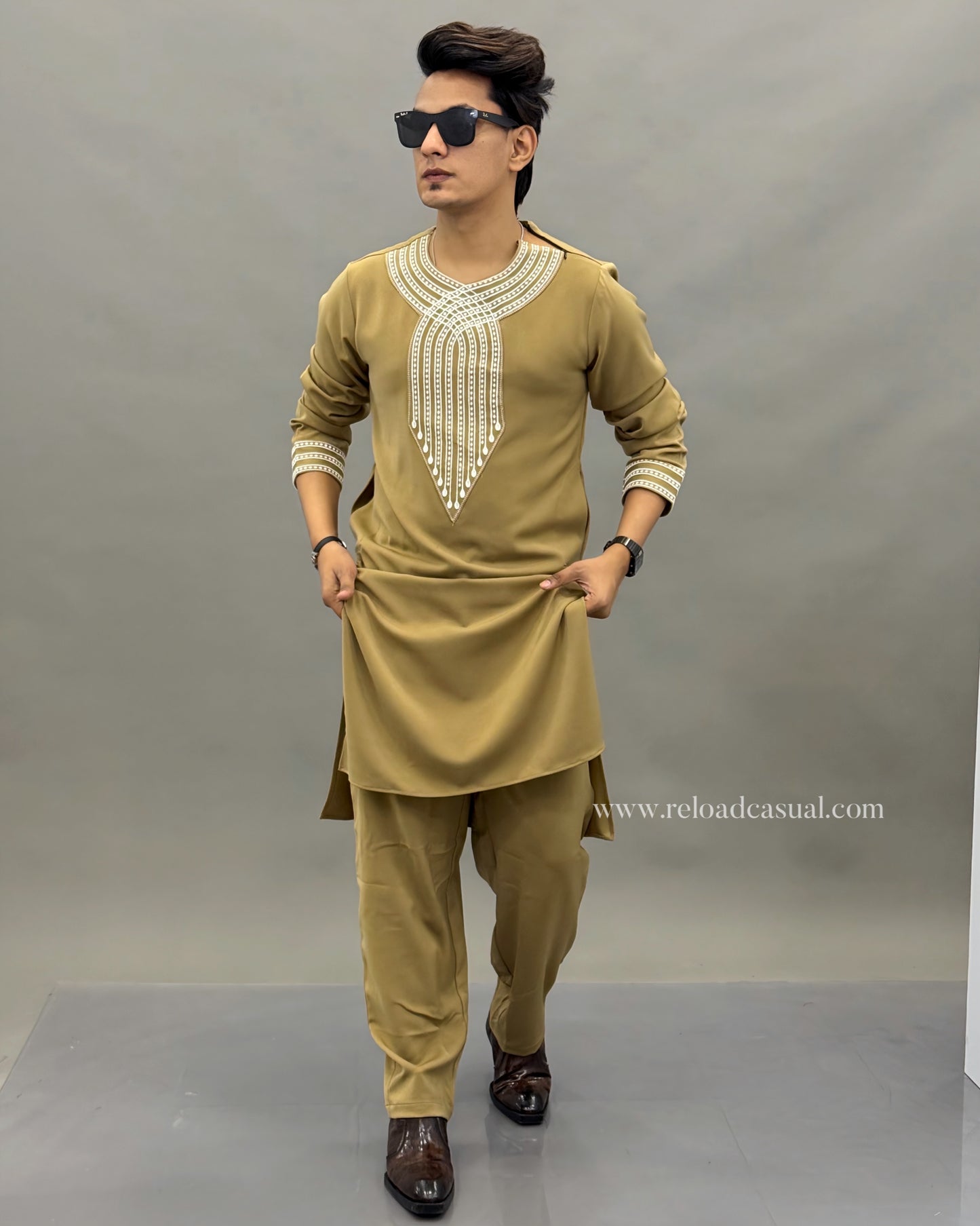 GoldLine Embroidered Kurta