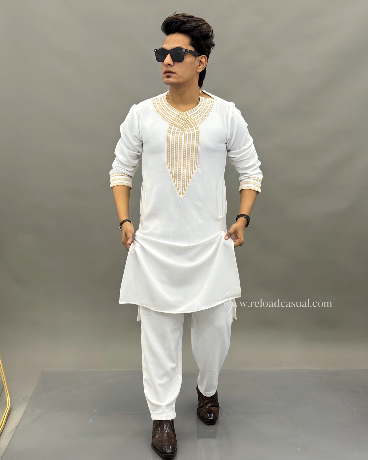 GoldLine Embroidered Kurta